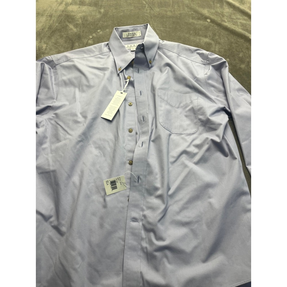 Enro Mens Non-Iron Cotton Button Down Dress Shirt Violet Purple L 31532